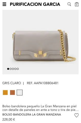 Bolso Purificación García Cadena Dorada Verde