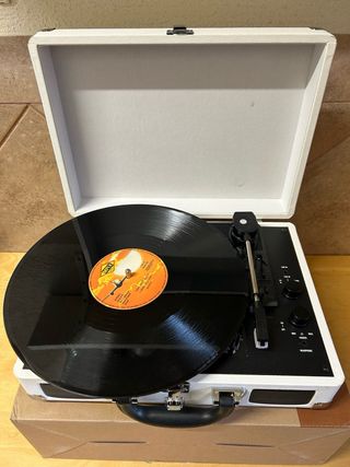 Tocadiscos Maletín Vintage Blanco