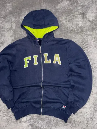 Chaqueta Hoddie Clasic Retro Y2K FILA azul verde M