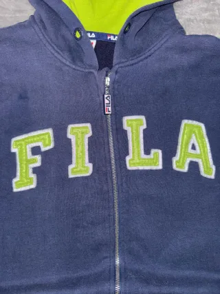 Chaqueta Hoddie Clasic Retro Y2K FILA azul verde M