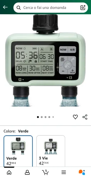 Irrigatore Automatico Da Giardino Timer a 2 Vie
