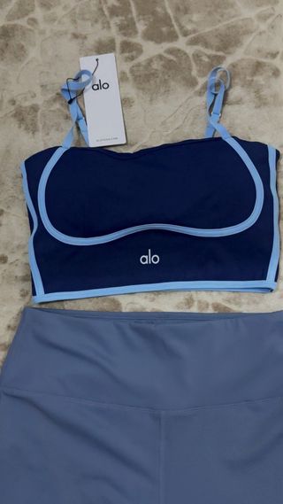 Set Alo Yoga Top e Leggings Blu taglia M