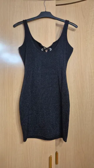 Vestido Zara Negro Brillante