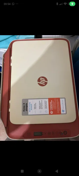 Impresora HP Beige y Roja