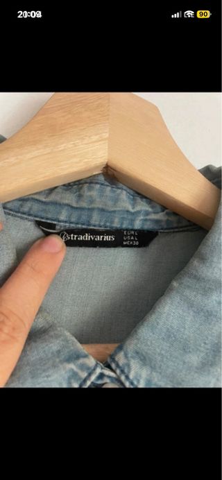 Camisa vaquera chica con abalorios Talla L