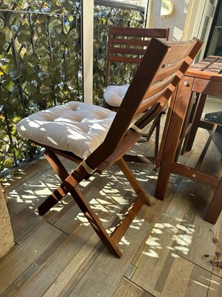 Mesa y 2 Sillas Plegables Terraza