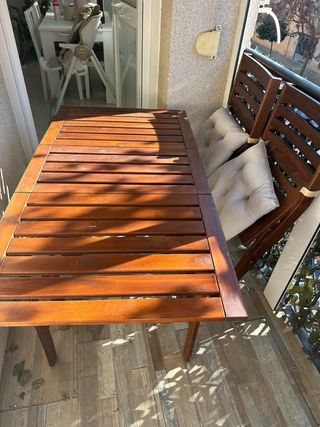 Mesa y 2 Sillas Plegables Terraza