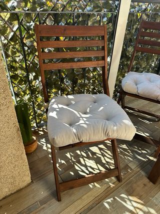 Mesa y 2 Sillas Plegables Terraza