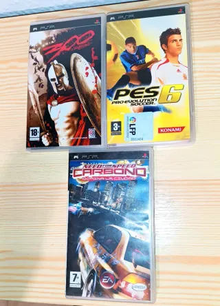 Lote 3 Juegos PSP: 300, pes 6, need For speed