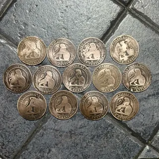 13 Monete Spagna 1870 Governo Provvisorio