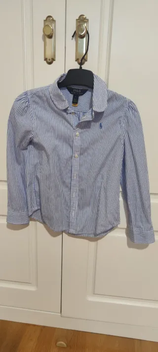 Camisa Polo Niña Rayas Azul
