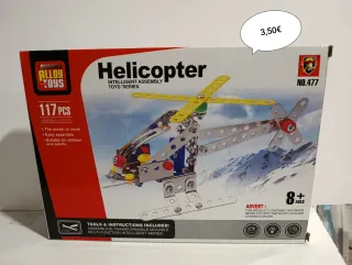 Helicóptero Ensamblaje Metal 117 Piezas