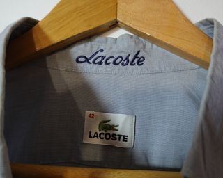 Camisa Lacoste Classic Fit Gris Talla 42.
