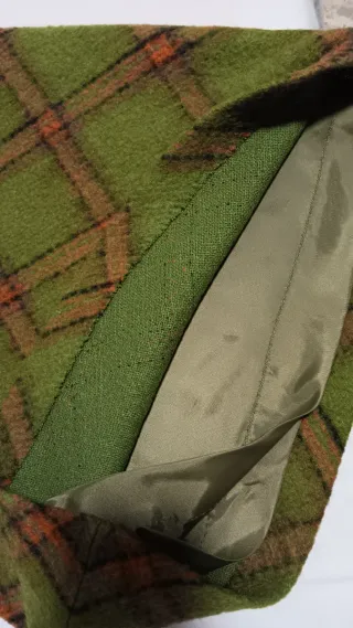 Falda invierno cuadros verde y naranja T.38