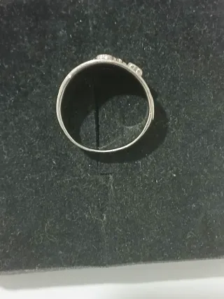 Anel Prata 925 Menina e 2 Corações  Com contrastes