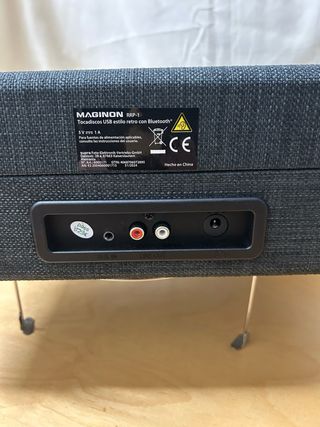 Tocadiscos Portátil Tela Gris Oscuro