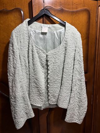 Pronovias Vestido Fiesta Verde Bordado