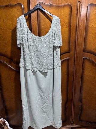 Pronovias Vestido Fiesta Verde Bordado