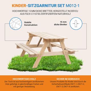 Mesa picnic infantil madera