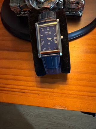 Reloj Seiko Tank Azul y Plateado
