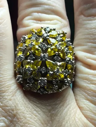Impresionante anillo Citrino Vintage engarzado