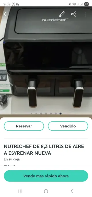 Freidora Aire Nutrichez 8.3L Nueva Garantía