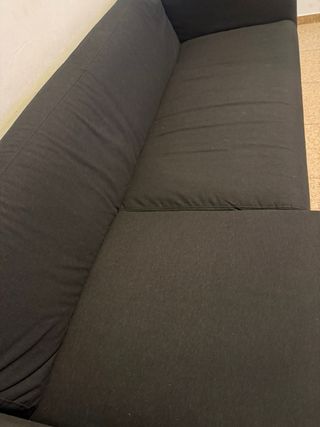 Sofá chaise longue negro tela