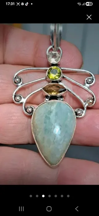 Pendente Pietra Avventurina e Topazi