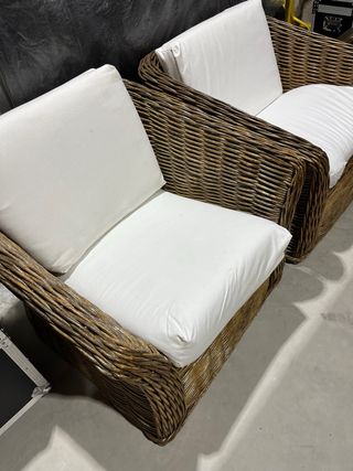 Conjunto Sofá de ratán natural