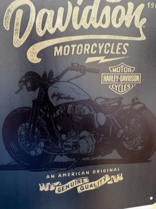 CARTEL CHAPA HARLEY DAVIDSON MOTORCYCLES LOGO