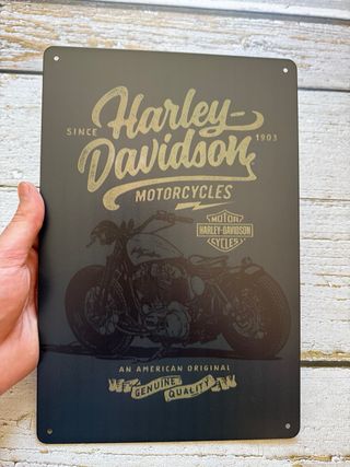 CARTEL CHAPA HARLEY DAVIDSON MOTORCYCLES LOGO