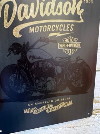 CARTEL CHAPA HARLEY DAVIDSON MOTORCYCLES LOGO