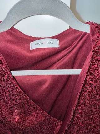Vestido lentejuelas granate Glowrias