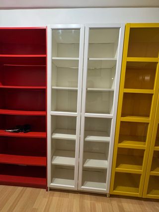 Librería Billy Blanca con Puerta de Cristal