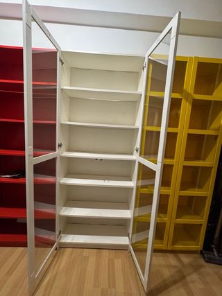 Librería Billy Blanca con Puerta de Cristal