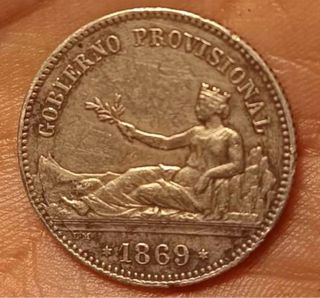 Moneda 1 Peseta Gobierno Provisional 1869