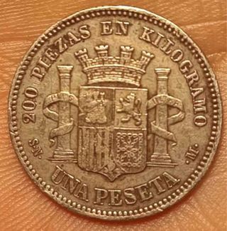 Moneda 1 Peseta Gobierno Provisional 1869