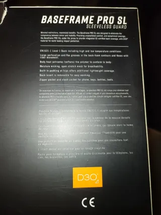 A estrenar. Protector Dorsal Baseframe Pro SL D3O