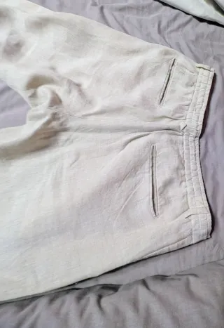 Pantalón beige de lino