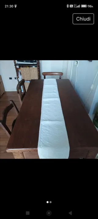 Runner cotone operato a rilievo