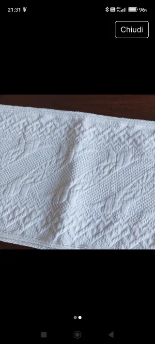 Runner cotone operato a rilievo