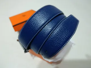 Cinturón Hermès Azul y Plateado
