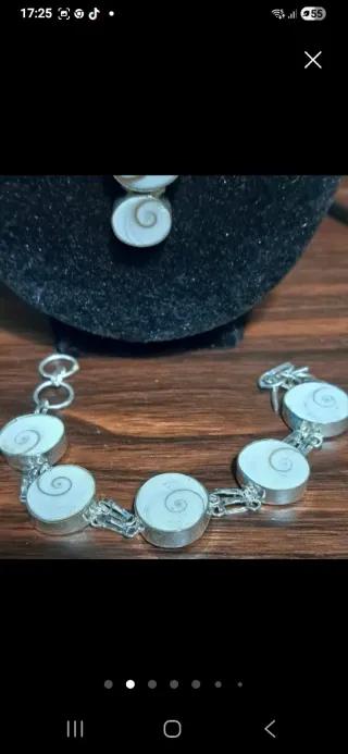 Set collana e bracciale occhio di Shiva + 925