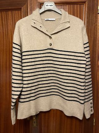 Jersey beige de rayas