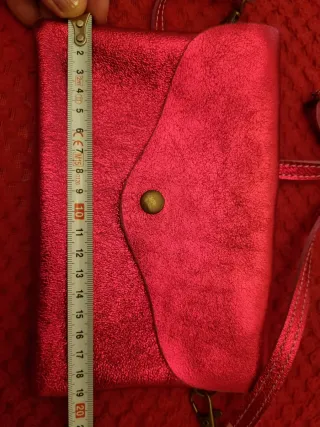 Bolso rosa piel dorado