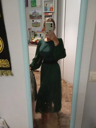 Conjunto Vestido Fiesta Verde