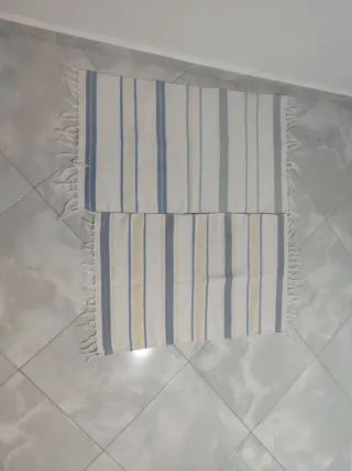 2 Tappeti a Strisce Blu e Bianco
