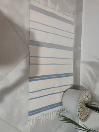 2 Tappeti a Strisce Blu e Bianco