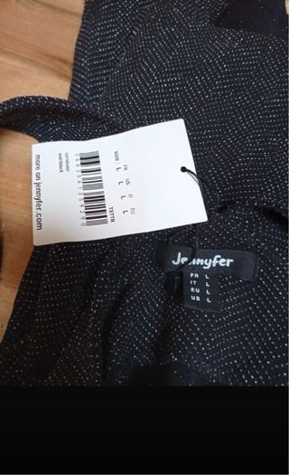 Top mujer negro plateado cruzado