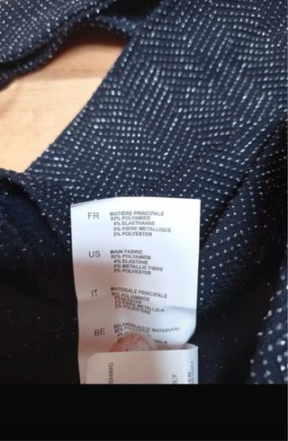 Top mujer negro plateado cruzado